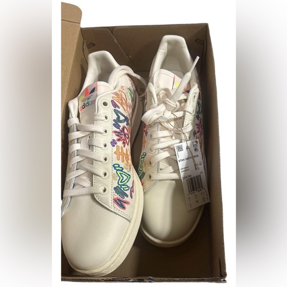 Adidas Kris Andrew Small and Stan Smith Pride Shoes Size 9.5 Rare and Sold Out - Picture 1 of 4